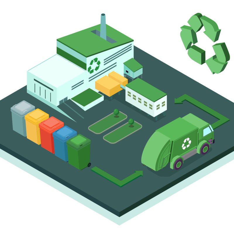 Isometric recycling composition with isolated view of factory area with plant building bins and dump truck vector illustration SSUCv3H4sIAAAAAAACA02RQWvDMAyF/4rQOawbu+U4KGNjhbLtVnZQbDUVdexgO+lKyX+fnDSwm+T3JJ4+37ChJAbrG4pzQ8qRsgSP9VOFbCWHKOSwfpwqTJnykDipVztDmVtV535dcriVd6zxO5JPfYh52abDQzM/D+accKpW38sgzopv0+aDvO0oqrqad8Fy9LBacPqpkFr25loSaITIjmkOdFDpfMkcu3u6USyHpaTBSilxDIac6s8lvV4auvLaRupPYqKMHEtvORkt8C2FjnMUA5HN1ThNACZ0fUhSToKL5BNICk45WBiFLxCOcCSjyK5AkWmx9I58huZ+BDTiE+ipYIeuh1x4wMhlCP7zf4CtwqfGMWz3X/PAJ3vlAeLhff8KxxA7JVhh/i0csboDXXaljWUTyqqRVQpn/c9pmv4AMKIqsO0BAAA=